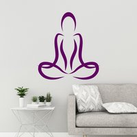 Yoga Pose Vinyl Wandtattoo Meditation Mädchen Frau Raumaufkleber Wandbild | #3293Da von BoldArtsy