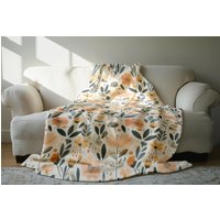 Orange Fleece Decke Boho Sherpa Kuscheliger Zuhause Überwurf von BoldBrushThreads