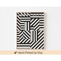 1951 Interiors Magazine Poster Print Brutalist Mid Century Modern Bauhaus Architektur Schweizer Typografie Warhol Victor Vasarely Op Art von BoldModern
