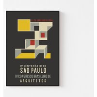 1954 São Paulo Architecture Poster Druck Mid Century Modern Brasilien Lina Bo Bardi ブラジル Bauhaus Tropical Expo 67 Habitat Mexiko Oscar Niemeyer von BoldModern