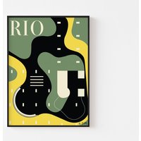 1956 Rio Magazin Plakat Druck Mid Century Modern Brasilien Roberto Burle Marx Bauhaus Eames Brutalist Jean Arp Sidewalk Tropicalia von BoldModern