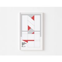 1981 New York Architecture Poster Druck Mid Century Modern Schweizer Typografie Marcel Breuer Japan Expo Bauhaus Mondriaan Eames Memphis Design von BoldModern