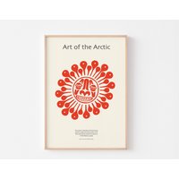 Art Of The Arctic Poster Print Mid Century Modern Inuit Eskimo Illustration Skandinavisch Tiergeist Totem Kanada Kiakshuk + Kostenloser Versand von BoldModern