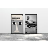 Bauhaus Maske Poster Druck | Mid Century Modern Wassily Stuhl Walter Ise Gropius Berlin Kunst Industrie Architektur Kandinsky Josef Albers von BoldModern