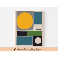 Lake Tahoe Poster Druck | Mid Century Modern Buch Cover Henri Matisse Primitive Memphis Design Paul Gauguin Nationalpark Mittelmeer von BoldModern