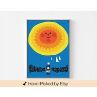 Mid Century Sun Fabulon Napozo Modernes Poster Druck Ungarisch Boho Woodstock Sommer Sunny Hippie California Surf Skate + Kostenloser Versand von BoldModern