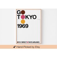 Taiyo Airlines - Tokyo 1969 Poster Druck | Mid Century Modern Japan Montreal Eames Vintage Schweizer Typografie Armin Hofmann Massimo Vignelli von BoldModern