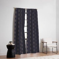 Verdunkelungsvorhänge, Boho Blumenblock Print, Navy Sage Burgund, One Piece Panel, Kindergarten Vorhang, Florale Fensterbehandlung, Baby Mädchen von BoldieHome