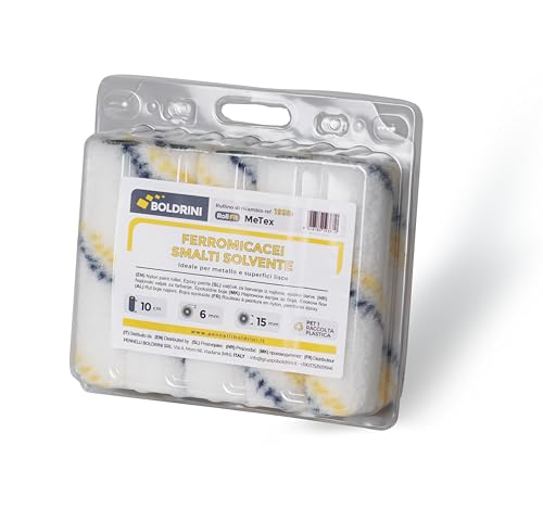Boldrini Mini-Rolle aus Nylon 6 mm, ideal für Lacke und Lösungsmittelfarben - Länge 10 cm - Set mit 10 Stück Boldrini Mini-Rolle aus Nylon 6 mm, ideal für Lacke und Lösungsmittelfarben - Länge 10 cm - Set mit 10 Stück von Boldrini