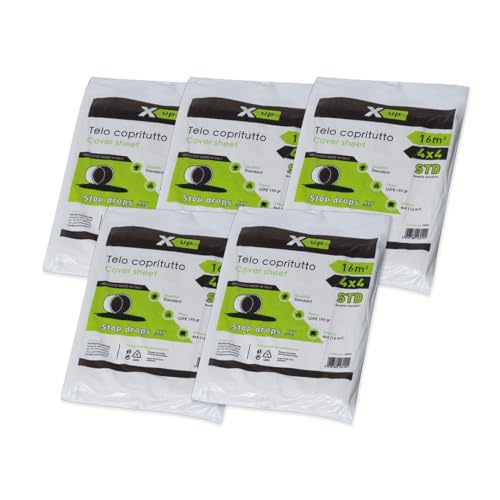 Boldrini Set mit 5 Abdeckplanen aus Nylon – Abdeckplanen, tropffrei zum Schutz vor dem Streichen 4 x 4, 16 m² Boldrini Set mit 5 Abdeckplanen aus Nylon – Abdeckplanen, tropffrei zum Schutz vor dem Streichen 4 x 4, 16 m² von Boldrini