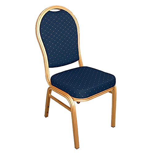 /Bolero/U526/Bankett-Stuhl, gewölbte Rückseite, Gold Rahmen, Speckle Stoff, blau (4 Stück) von Bolero