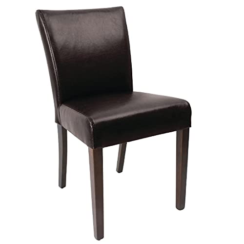 Bolero Faux Leather Contemporary Dining Chair (Dark Brown) (Pack 2) von Bolero