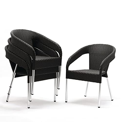 Bolero cg223, Weidengeflecht Bistro Stuhl, schwarz (4 Stück) von Bolero