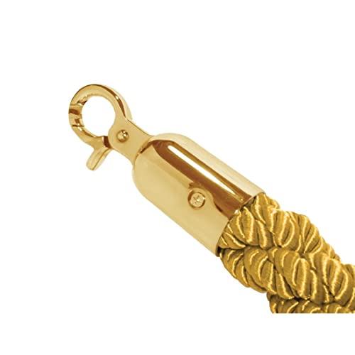 Bolero Premium Seilabsperrung 1,5 Meter, goldfarbenes Seil, Messingende, Seil mit weicher Textur – ideal für Clubs, Bars und Restaurants, Y806 von Bolero