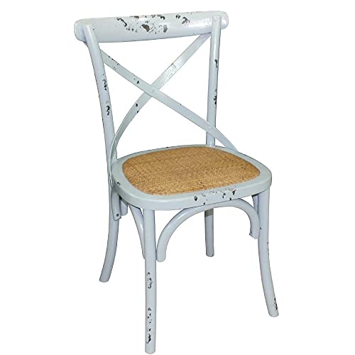 2x Bolero Blue Wooden Dining Chairs with Backrest 470mm Hotels Restaurants Cafe von Bolero