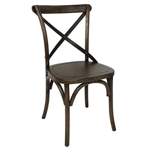 Bolero gg658 Holz Esszimmer Stühle Mit Metall Kreuz Rückenlehne (2 Stück) von Bolero