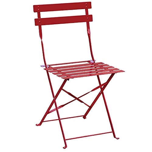 Bolero klappbare Terrassenstühle Stahl rot, 800(H) x 387(W) x 471(D)mm von Bolero