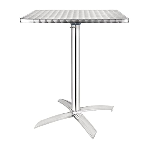 Bolero quadratischer Tisch mit abklappbarer Tischplatte, Edelstahl, 720 x 600 x 600 mm, für Restaurant, Bar, Café von Bolero