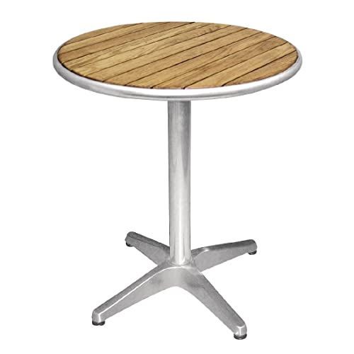 Bolero Runder Esstisch mit Esche-Tischplatte, 720 x 600 mm, für Restaurants, Bars, Cafés, gewerbliche Nutzung Silber von Bolero