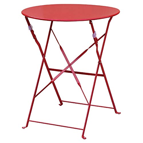 Bolero runder klappbarer Terrassentisch Stahl rot 60cm von Bolero