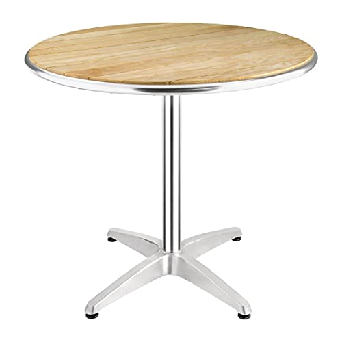 Bolero Runder Esstisch mit Esche-Tischplatte, 720 x 800 mm, für Restaurants, Bars, Cafés, gewerbliche Nutzung von Bolero