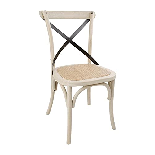 Lieferumfang: 2 Esszimmerstühle Bolero aus Holz mit Kreuz-Rückenlehne aus Metall von Bolero