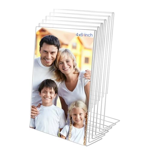 Bolidery Acryl-Bilderrahmen, 10,2 x 15,2 cm, Set mit 6 transparenten Acryl-Bilderrahmen, rahmenlos, transparent, Geschenk für Desktop-Display, vertikal stehendes Bild oder Display, Schilderhalter mit Bolidery Acryl-Bilderrahmen, 10,2 x 15,2 cm, Set mit 6 transparenten Acryl-Bilderrahmen, rahmenlos, transparent, Geschenk für Desktop-Display, vertikal stehendes Bild oder Display, Schilderhalter mit von Bolidery