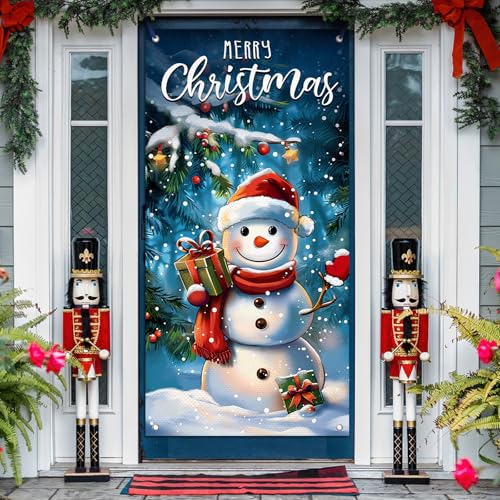 Bolisom Frohe Weihnachten Schneemann Haustür Abdeckung Dekorationen Weihnachtsbaum Geschenke Schnee Deko Banner Hintergrund Winter Urlaub Indoor Outdoor Home Decor 90 x 180 cm Bolisom Frohe Weihnachten Schneemann Haustür Abdeckung Dekorationen Weihnachtsbaum Geschenke Schnee Deko Banner Hintergrund Winter Urlaub Indoor Outdoor Home Decor 90 x 180 cm von Bolisom