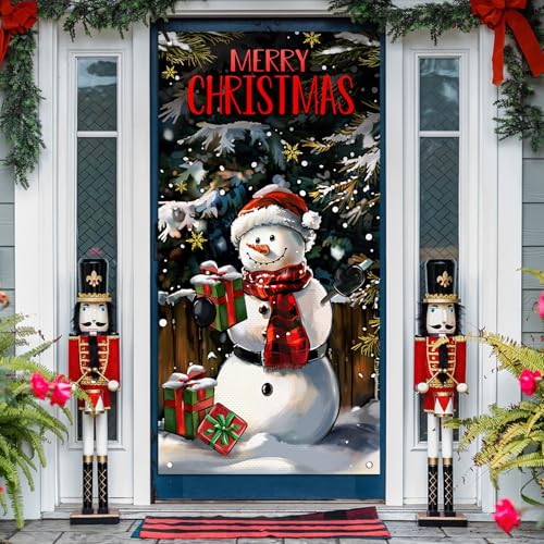 Bolisom Frohe Weihnachten Schneemann Haustür Abdeckung Dekorationen Weihnachtsbaum Geschenke Schneeflocke Dekorativer Banner Hintergrund Winter Urlaub Indoor Outdoor Home Decor 90 x 180 cm Bolisom Frohe Weihnachten Schneemann Haustür Abdeckung Dekorationen Weihnachtsbaum Geschenke Schneeflocke Dekorativer Banner Hintergrund Winter Urlaub Indoor Outdoor Home Decor 90 x 180 cm von Bolisom