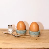 Eierbecher Set 2 Stück Ton Keramik Handgetöpfert Ostergeschenk von BollWerkDesign