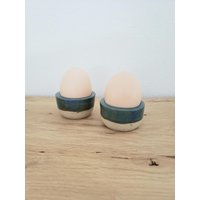 Eierbecher Set 2 Stück Ton Keramik Handgetöpfert Ostergeschenk von BollWerkDesign