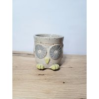 Tasse Mit Figur Eulentasse Teetasse Kaffeetasse Becher Kaffeebecher Tontasse Getöpfert Ton Keramik Handgemacht Steinzeug Eule von BollWerkDesign