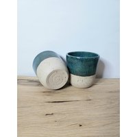 Tonbecher Trinkbecher Becher Tontasse Tasse Getöpfert Ton Keramik Handgemacht Steinzeug Kaffeebecher Kaffeetasse von BollWerkDesign