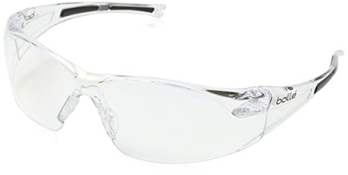 Bollé Safety RUSHDPI, Transparent Schutzbrille mit klaren Linsen, Einheitsgröße Serie RUSH, schwarz/klar von Bollé