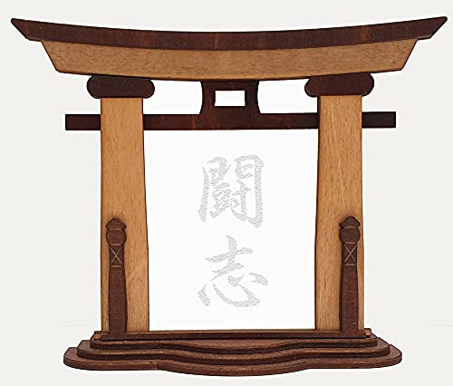 Tanno Design® Japan Torii Tor Hisa - mit Kanji 23 Kampfgeist - Japanisches Standbild Natur/braun von Bollicar