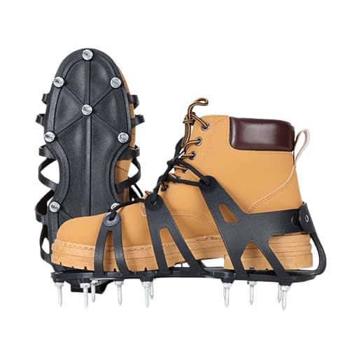 Bollisate Aerationschuhe Für Rasen - Garten Belüftungsschuhe Mit 22 Stahlspikes - Leichter Vertikutierer Zur Bodenlockerung Für Haus Hof Garten Landschaftsbau Männer Frauen von Bollisate