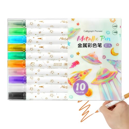 Bollisate Malstifte,10 Stück Leinwand Marker Permanent,Schnelltrocknender permanenter ölbasierter wasserfester Stift für Kunst und Basteln | Für Stoff Keramik Glas Stein Bemalen Tasse von Bollisate