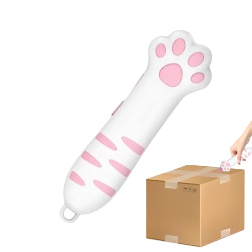 Einziehbarer Kartonschneider mit Katzenpfote, 5.63x1.54x0,87 Zoll, Süße Katzen Schnittbox, Mühelosen Auspacken für Kartons, Pappe, Packpapier, Umreifungsbänder und Papier von Bollisate