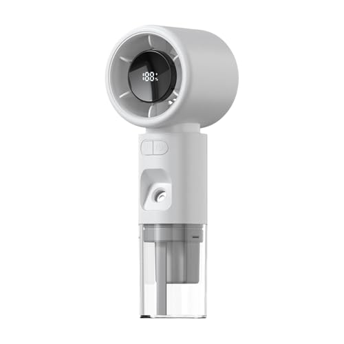 Tragbarer Nebelventilator, Wiederaufladbar Batteriebetrieben Wassersprühnebel Handventilator, Persönlicher Transparenter Wassertank Kühlerventilator, Kompaktes Mit Digitaldisplay für Camping von Bollisate