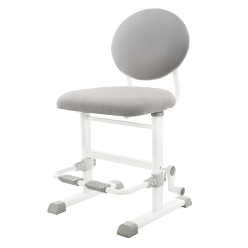 Bollomgy Schreibtischstuhl Kinder ab 6 Jahren, Kinderstuhl Höhenverstellbar 44-54 cm, Kinderschreibtischstuhl, Kinderstuhl Schreibtisch für Kinderzimmer, Lernen & Hausaufgaben (Grau+Weiß) von Bollomgy