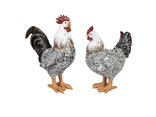 Bollweg 2er Set Dekofigur Hahn und Huhn 22x16 cm schwarz weiß Design Figur Zierfigur Bollweg 2er Set Dekofigur Hahn und Huhn 22x16 cm schwarz weiß Design Figur Zierfigur von Bollweg