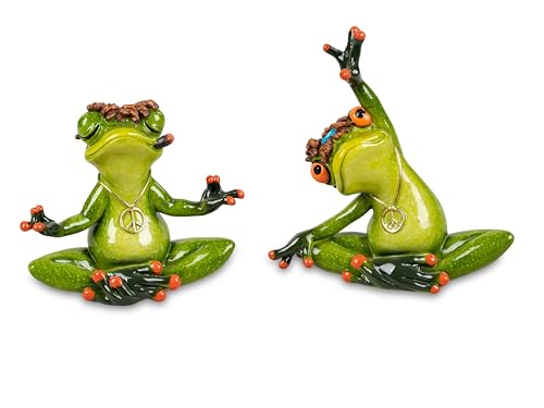 Bollweg 2er Set Yoga Frosch Peace Deko Figur Dekofigur Frösche Tierfigur Froschfigur von Bollweg
