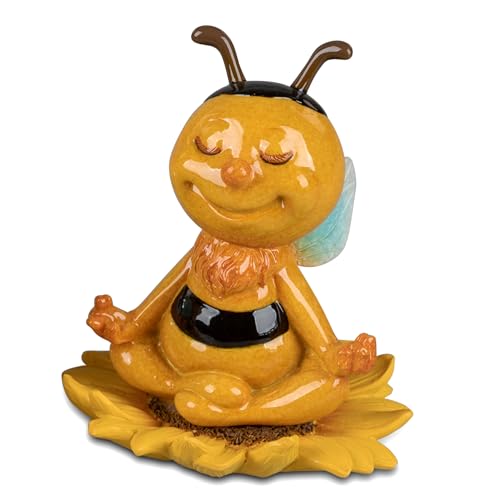 Bollweg Dekofigur Yoga Biene auf Sonnenblume | Figur Yogafigur Skulptur | 10x9 cm von Bollweg