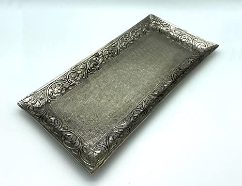 Bollweg Dekoteller eckig silber modern Dekoschale Obstschale Dekotablett 20 x 40 cm von Bollweg