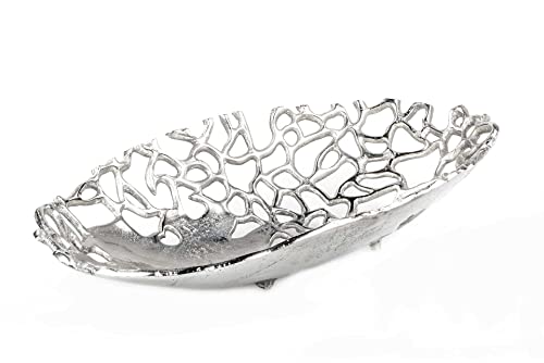 Bollweg Moderne Deko - Schale Alu-Koralle Silber glänzend ca. 22 x 40 cm (B x L) von Bollweg