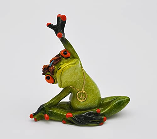 Bollweg Frosch Yoga Hippie hellgrün 9-11 cm Dekofigur Froschfigur Zierfigur (Yoga) von Bollweg