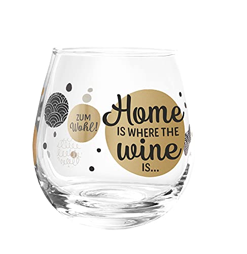 Whiskyglas, Wasserglas oder auch Weinglas mit Spruch Home is Where the Wine is"" von Bollweg