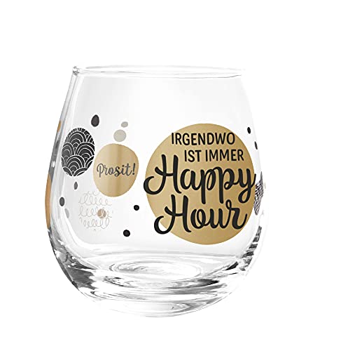 Whiskyglas, Wasserglas oder auch Weinglas mit Spruch Irgendwo ist immer Happy Hour"" von Bollweg