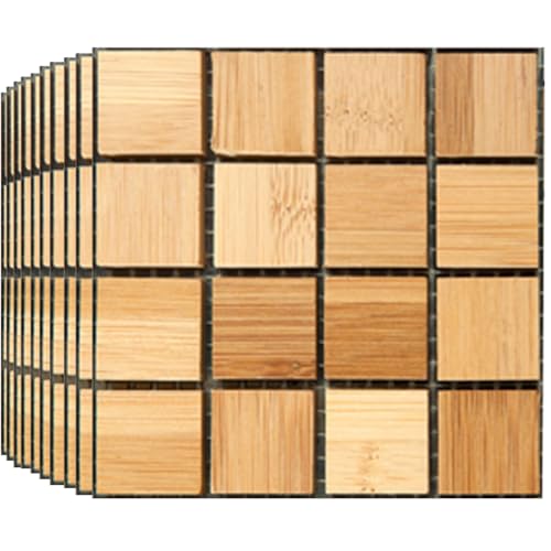 BoloShine Fliesenaufkleber 30 Stück, Wasserfest Selbstklebende Fliesenfolie Wandaufkleber Wandfliesen für Küche und Bad, Mosaik Vinyl Klebefliesen Folie Fliesenoptik Dekor(10x10cm) (MSC054) von BoloShine