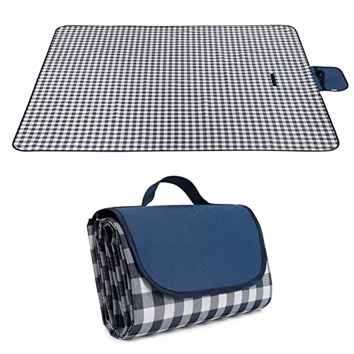 BoloShine Picknickdecke, 200 x 200 cm Stranddecke wasserdichte Sanddichte Picknick-Matte, Picknick Matte Campingdecke Wärmeisoliert mit Tragegriff für Picknick Strand Park Wanderungen(Blau) von BoloShine